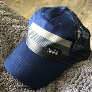 Lowes mens blue striped hat with adjustable strap